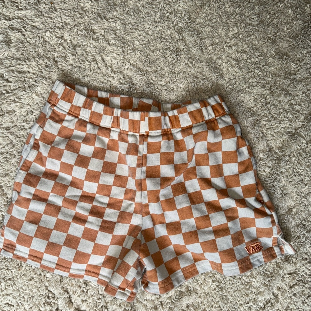 Vans Orange and White Checkered Shorts size M